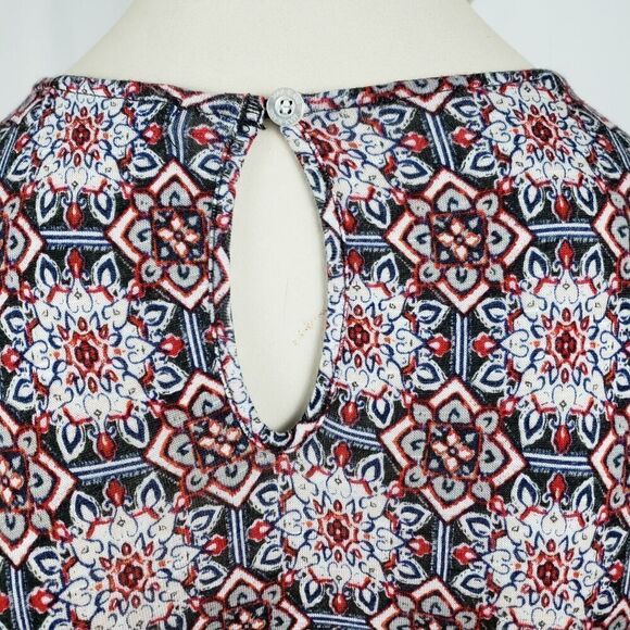 Max Jeans Hippie Tunic Top Floral Long Bell Sleeves Macramé Mandala - Picture 7 of 8